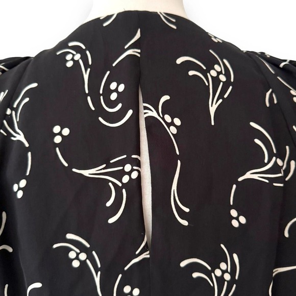 Joie Black 3/4 Sleeve Surplice V Neck Silk Asymmetric Wrap Dress Size Small - Picture 8 of 10